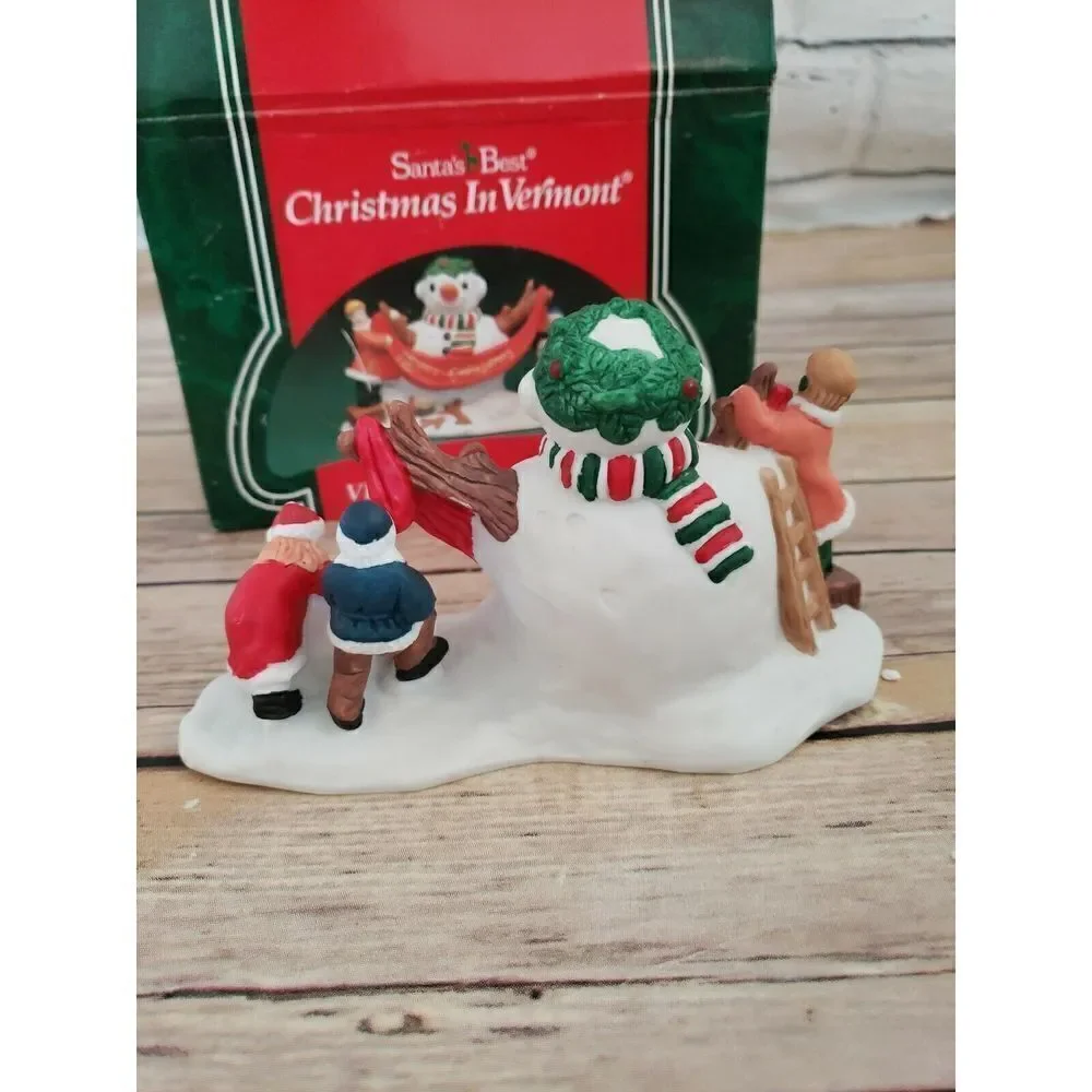 Santa's Best Christmas In Vermont Village accessory snowman merry christmas